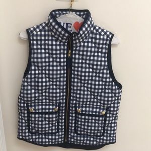J Crew Blue Gingham Vest